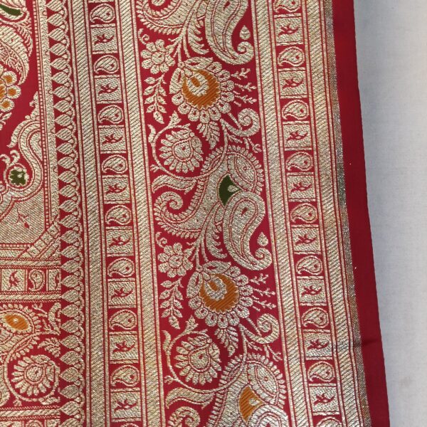Red Mina Work Banarasi Saree - Image 2
