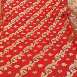 Red Mina Work Banarasi Saree