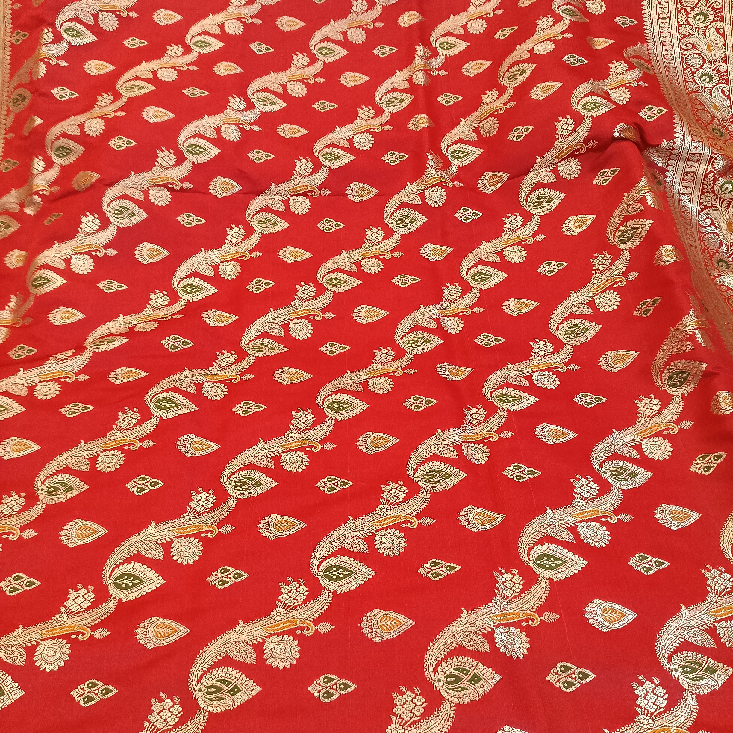 Red Mina Work Banarasi Saree