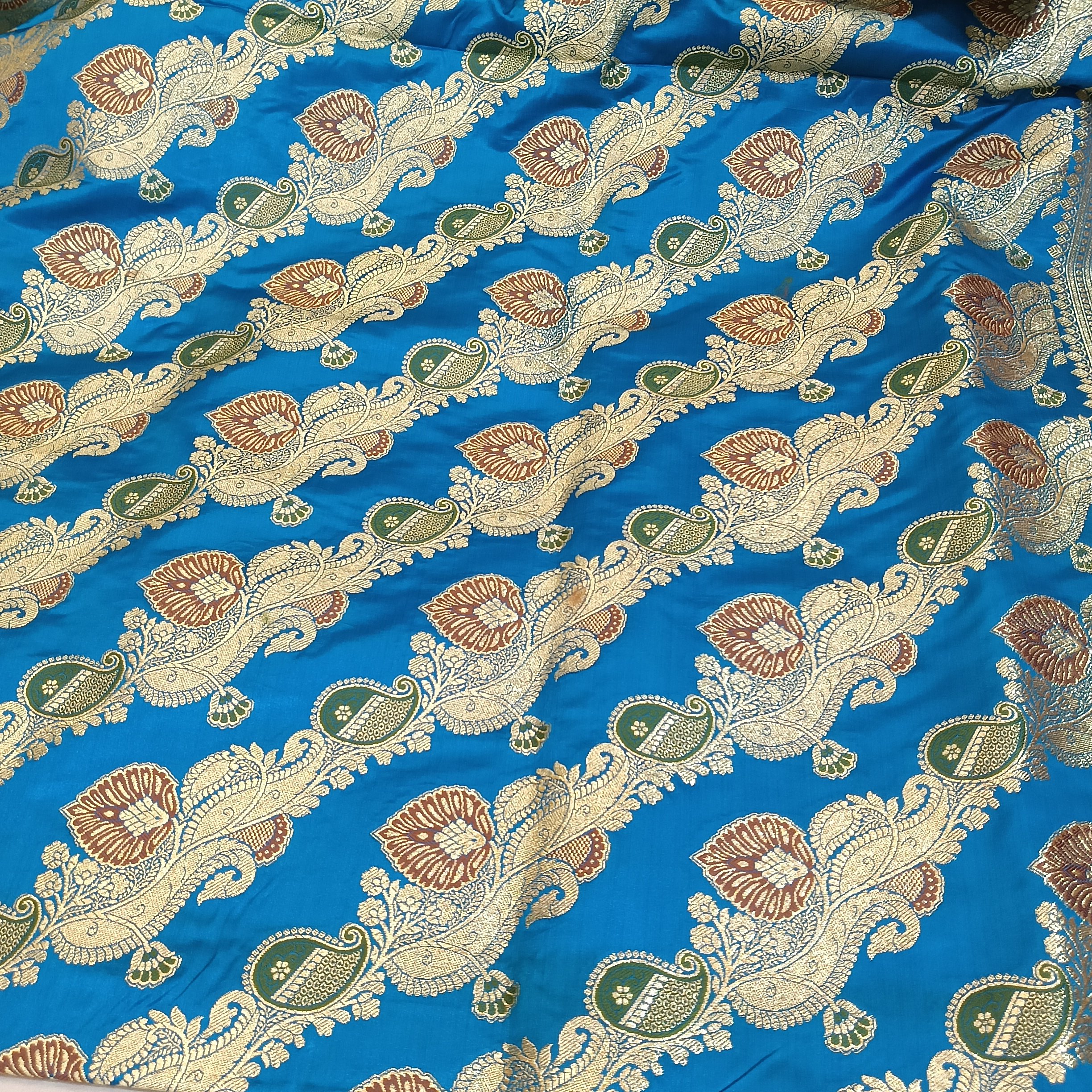 Blue Mina Work Banarasi Saree