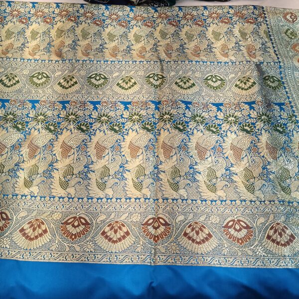 Blue Mina Work Banarasi Saree - Image 4