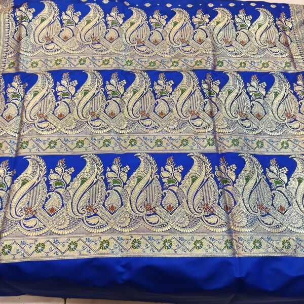 Blue Banarasi Saree - Image 3